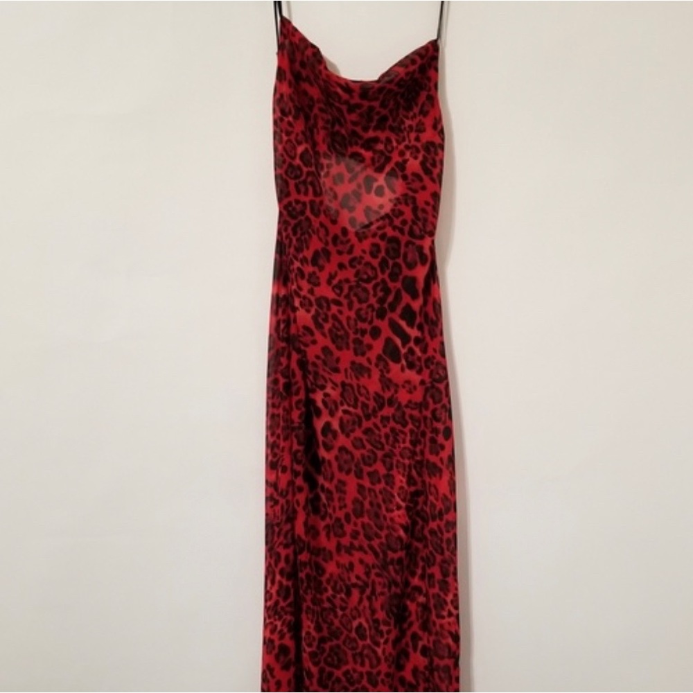 I.AM.GIA Zeta Dress Red Leopard Sheer Maxi Dress